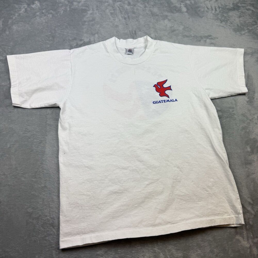 Vintage Peace Corps Guatemala T Shirt White Graphic USA Large Single Stitch